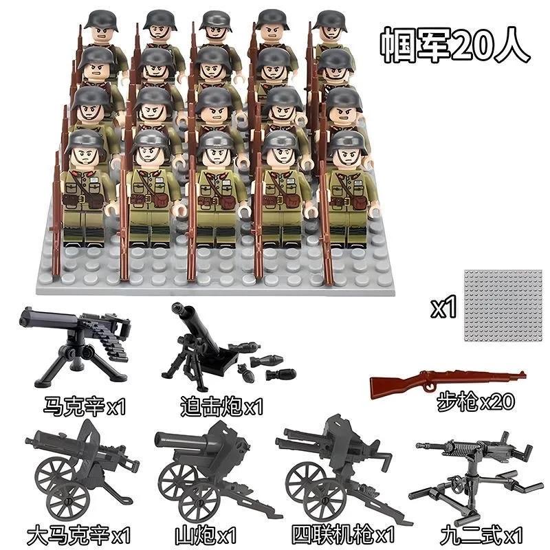 Zweiter Weltkrieg Artillerie Bausteine Militär Krieg Spezialkräfte Humanoide Puppen Deutsche Mini Charakter Spielzeuge, Geburtstagsgeschenke,