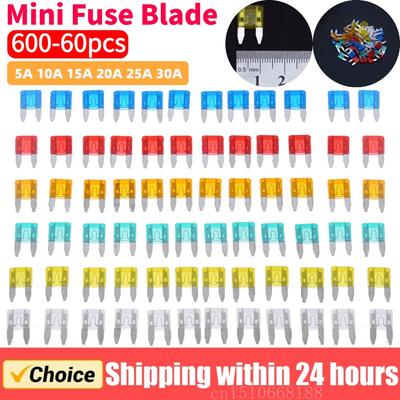 600-60Pcs Auto Car Truck Mini Fuse Blade 5A 10A 15A 20A 25A 30A Mixed Set Kit Auto Fuses Blade