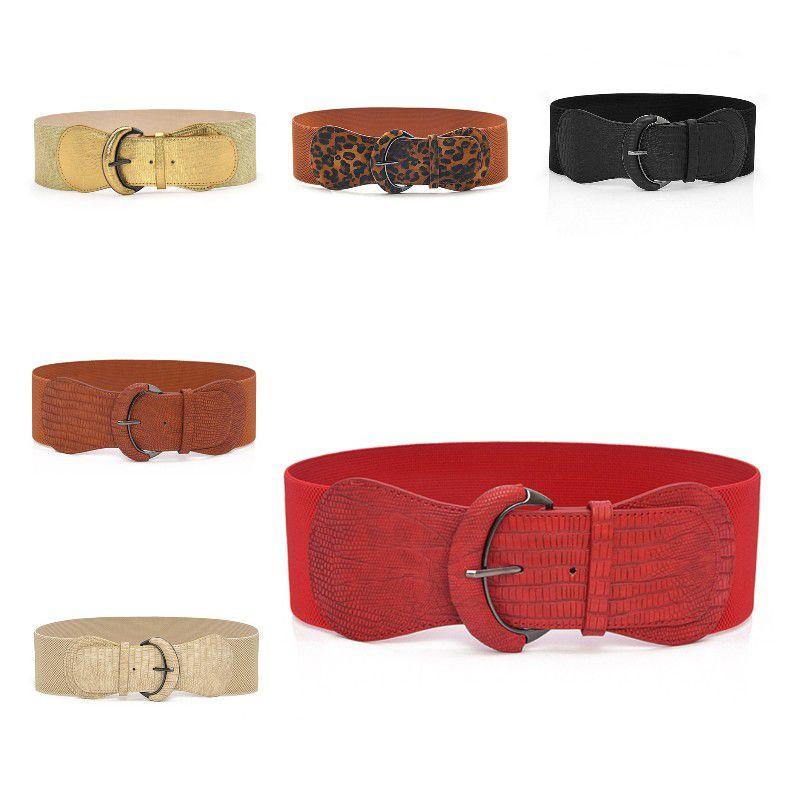 Retro Style Leather Elastic Wide Belt For Women's Clothing Accessories