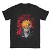 Bleach Ichigo Kurosaki T Shirts for Men Cotton Vintage T-Shirt Crewneck  Tee Shirt Short Sleeve Clothes New Arrival