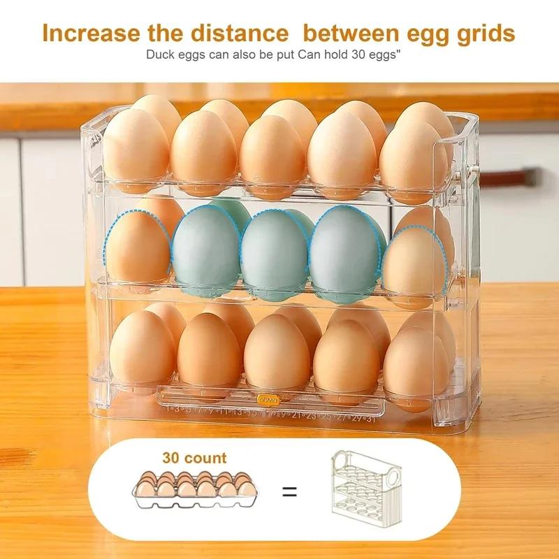 Egg Rack Holder Storage Box Eggs Basket Container Organizer Refrigerator Dispenser For Kitchen Organization Food Containers