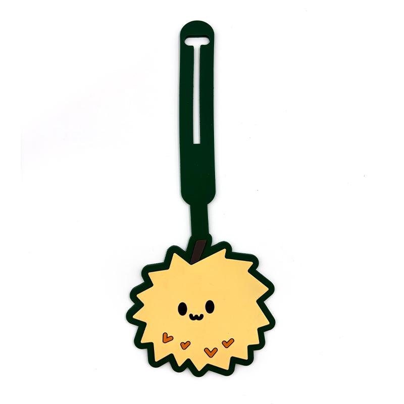 2D Epoxy Irregular Watermelon PVC Luggage Tag - Cute Cartoon Fruit Orange Rubber Boarding Tag