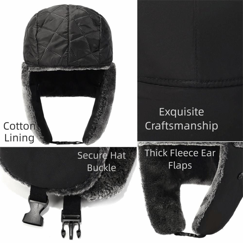 Thickened Winter Bomber Cap Windproof Warm Snow Cap Men's Winter Earflap Hat Outdoors Sports
