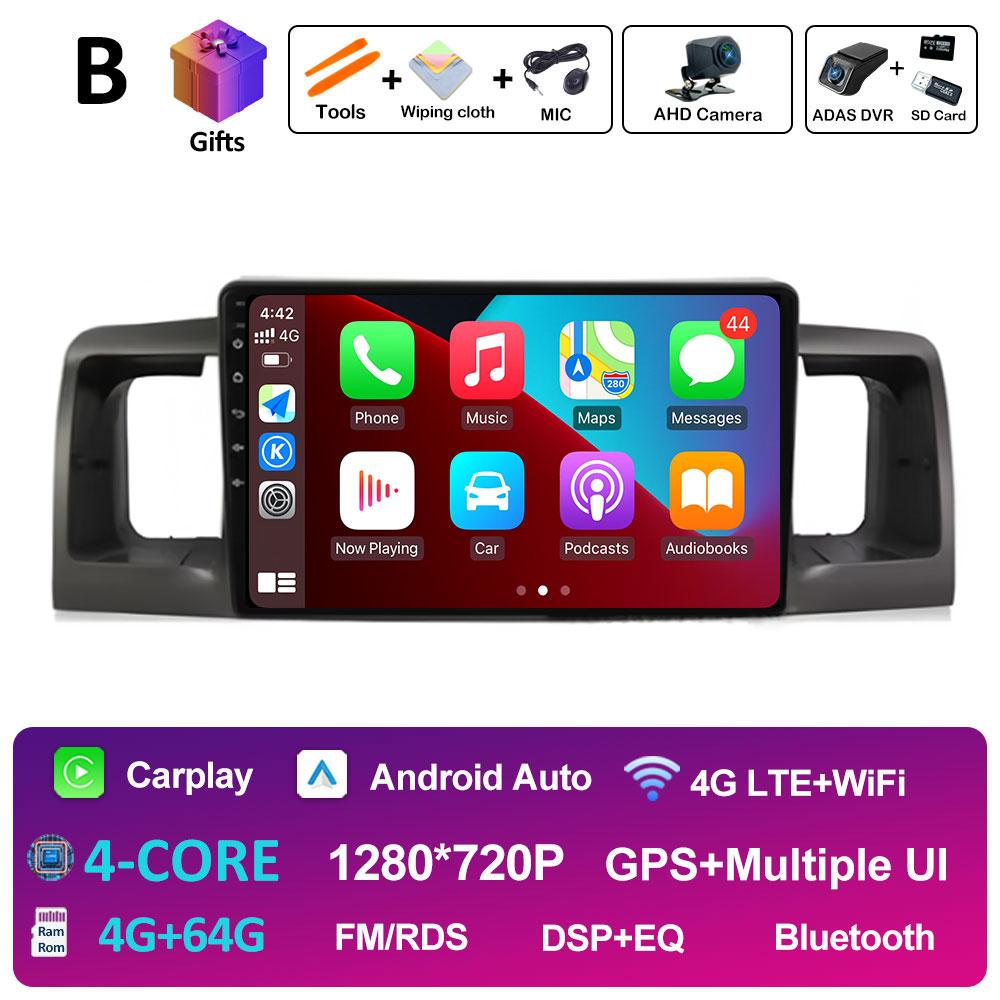 For Toyota Corolla E120 2000 2001 2002 2003 2004 Car Multimedia Video Radio Player DSP Stereo Autoradio Cooling fan Bluetooth 4G