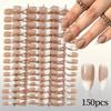 150 Pieces Press On Nails Glossy Finish French False Nails New Fake Nails  for Home Manicure