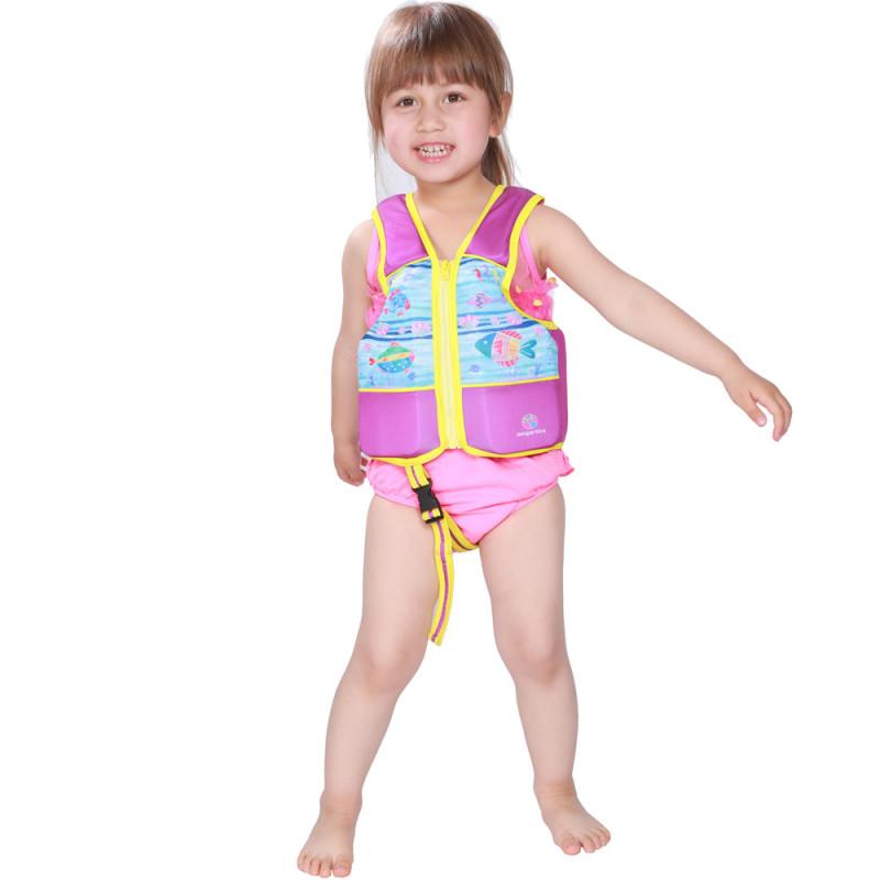 Letnie dziecięce kamizelki ratunkowe bez rękawów do pływania dla dzieci Chłopcy dziewczęta Regulowane kamizelki ratunkowe Cartoon Balanced Flotation Swimsuit