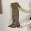 Pile Up Boots for Women In Winter Suede European and American Classic High Top Knight Boots with Thick Heels Fashion Boots