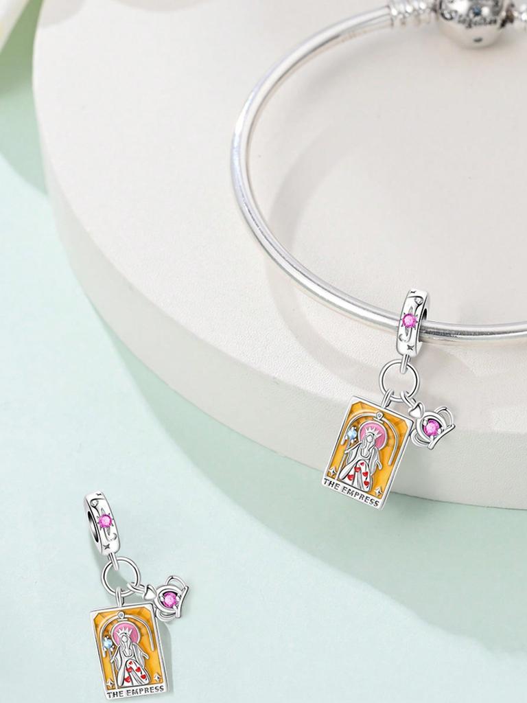 Hot Sale Charms Bead 925 Silver Tarot of the Holy Mother Emperor Fit Bangle Bracelet Necklace DIY Jewelry