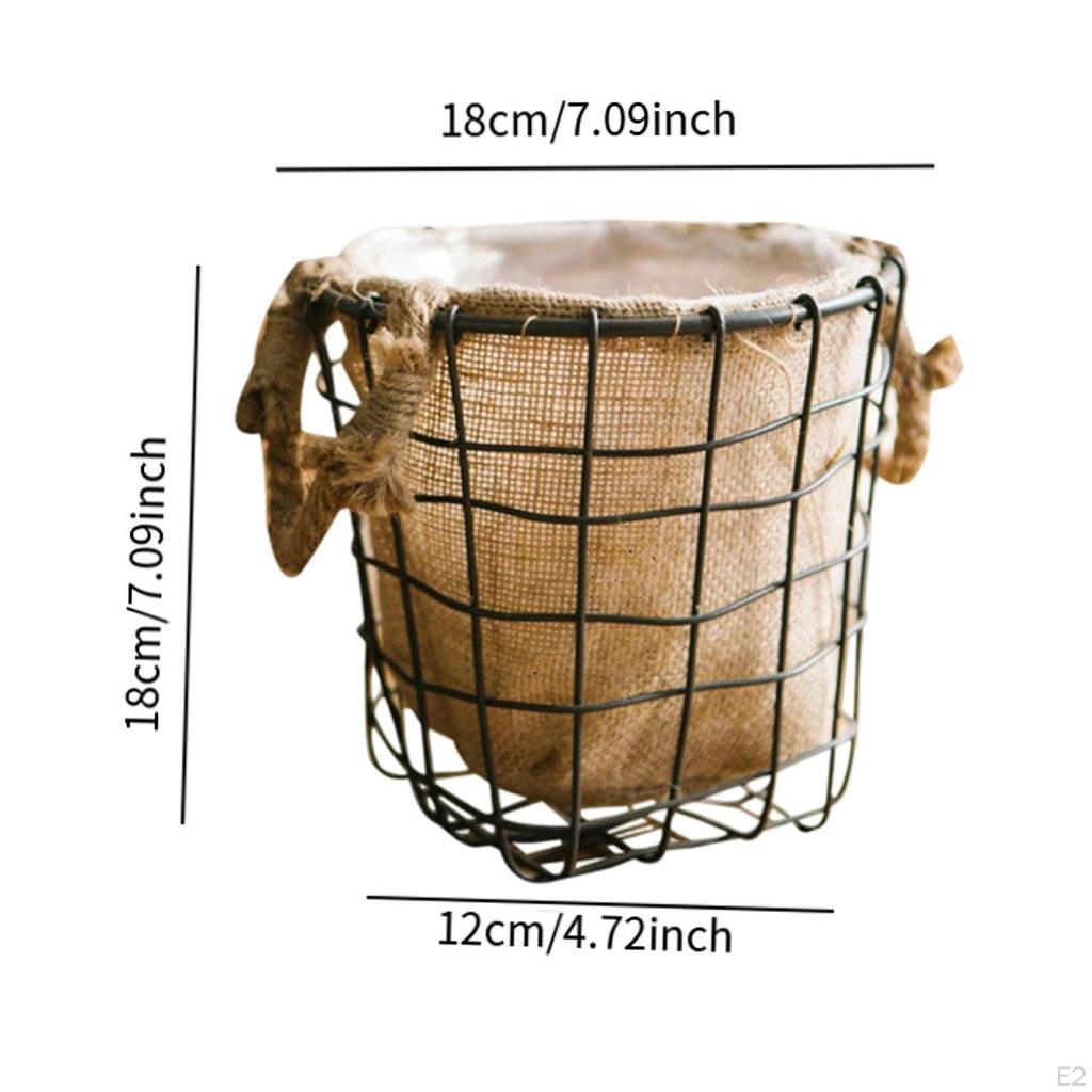Crafted Iron Basket for Plant Arrangement In Living Room or Balcony