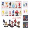 Sonic The Hedgehog Spielzeugpuppe Modellpuppe Dekoriert ein Geburtstagsgeschenkset von 6/12 Stück PVC-Figuren