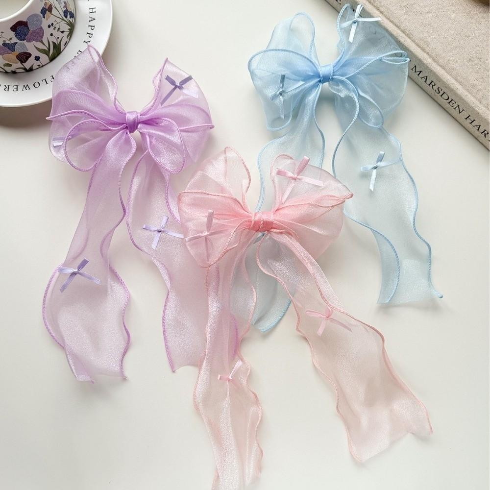 1 Pair French Headwear Bow Hair Clip Hair Accessories Chiffon Hair Accessories Wedding