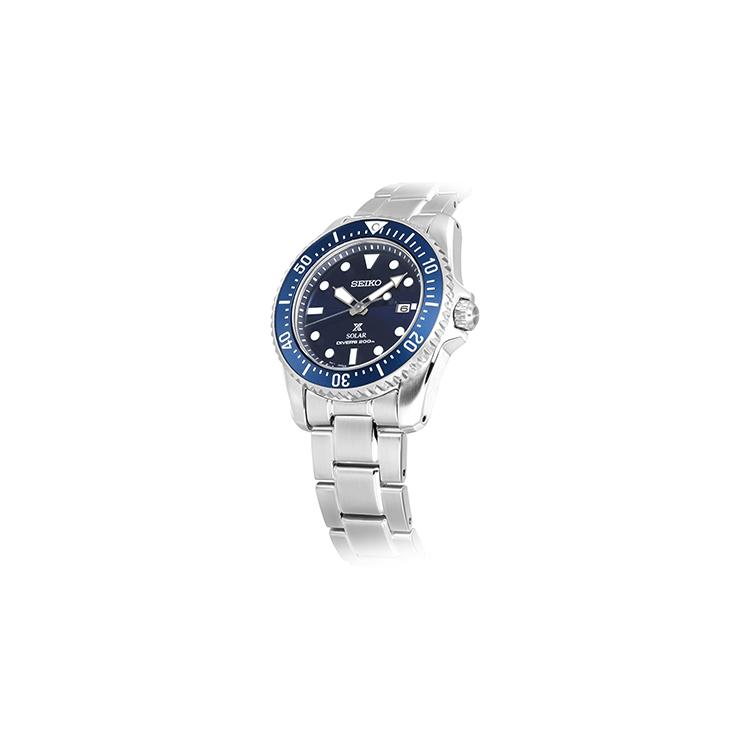 Seiko Prospe Business Casual Solar Movement Stainless Steel Strap Watch Men's Watches Blue Dial SNE585P1