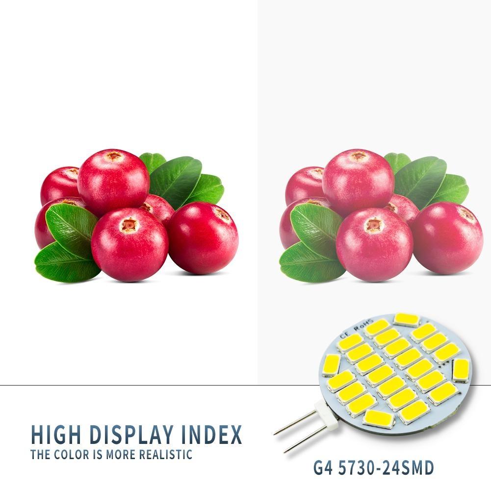 Zestaw 10 sztuk żarówek LED G4 3W AC/DC 12V 24V Bez Migotania 5730 SMD Biały Ciepły Biały Zimny Biały Naturalny do Oświetlenia Okapu