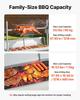 Parrilla Rotisserie, Asador de Cerdo y Cordero para Barbacoa Exterior de 38W, Asador de Carbón con Capacidad de 60 kg, Ruedas y 4 Niveles de Altura, Acero Inoxidable