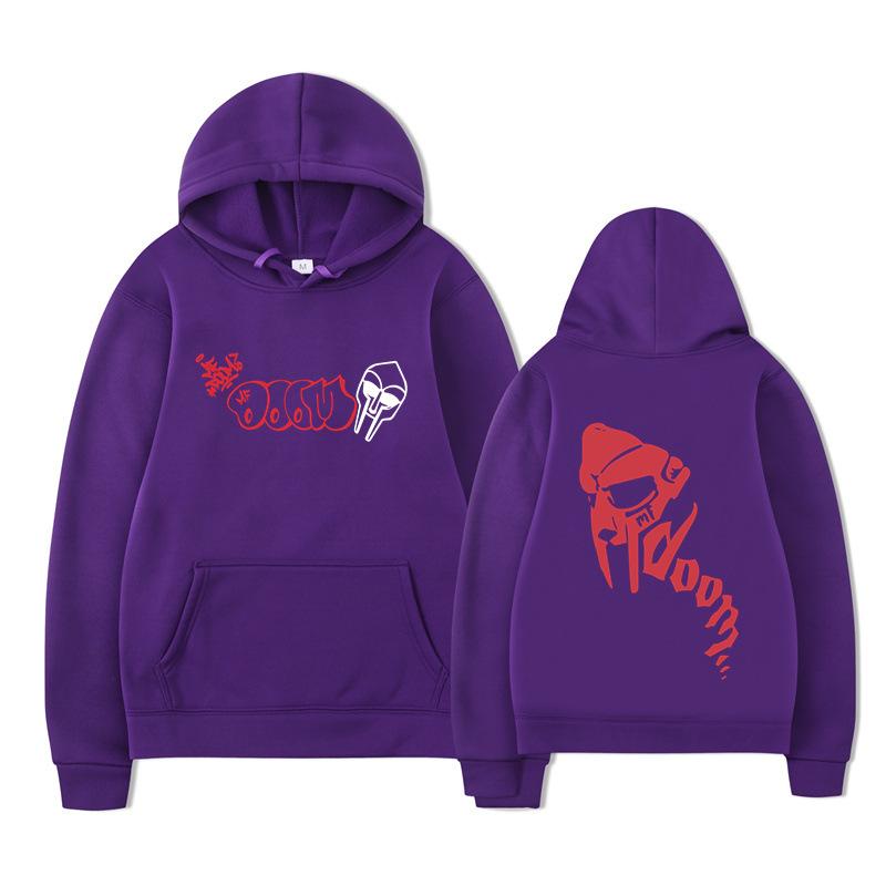 DOOM Rapper Mf Doom Madvillain Metal Face Graphic Print Hoodie