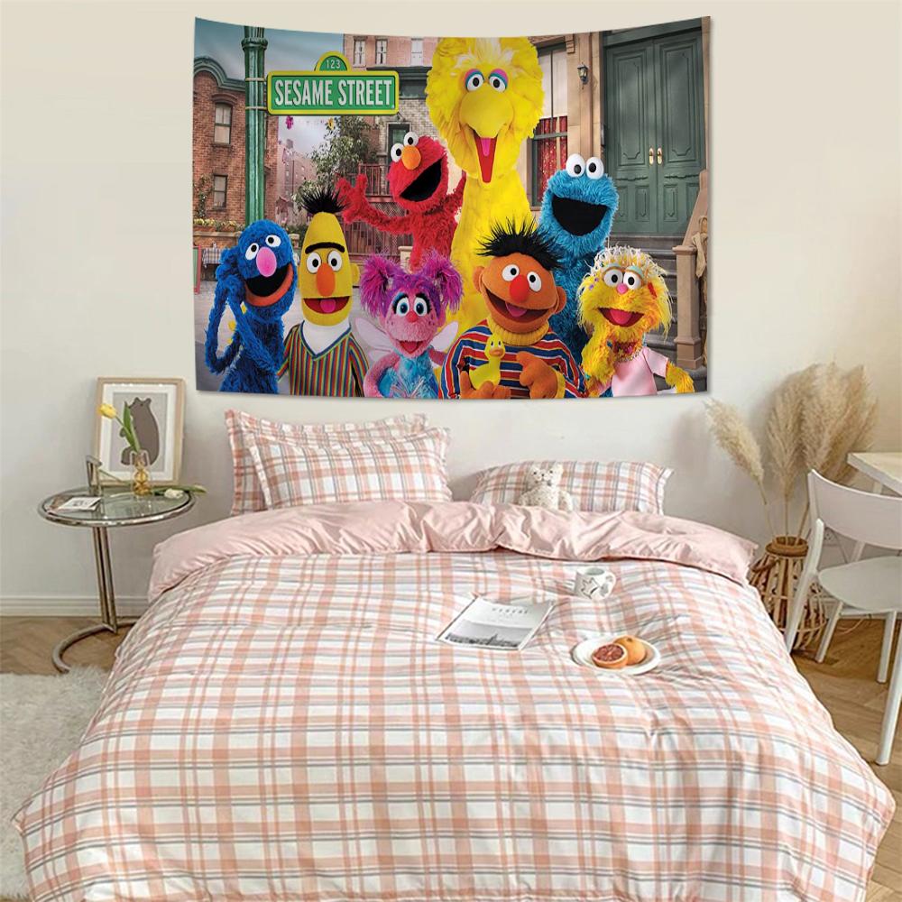 

Sesame Street Cartoon Cartoon Tapestry Home Decoration Hippie Bohemian Decoration Divination Home Decor 74x94cm(29x37in)