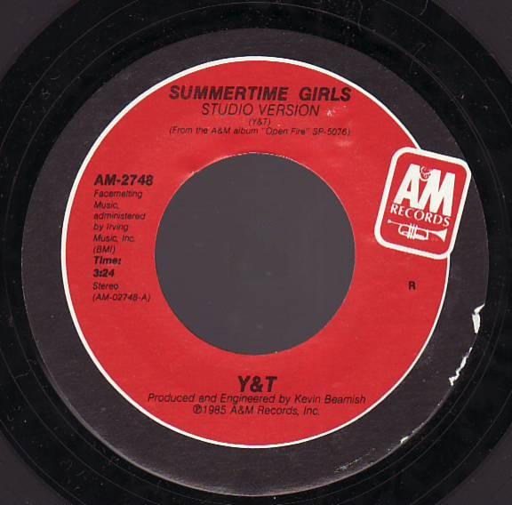 

7inch Record Y T Summertime Girls AM2748 AM 1985 Japan Rock Used