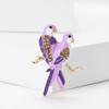 Fashion Alloy Enamel Two Parrot Brooches Creative Cute Ladies Clothing Corsage Ornament Pins