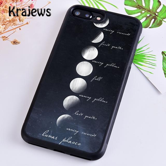 Krajews Moonlight Moon Phases Phone Case Cover For iPhone 16 15 SE2020 14 6 7 8 Plus 11 12 13 Pro Max Plus Coque Shell Fundas