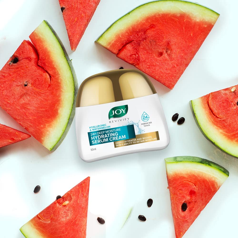JOY Revivify Hyaluronic & Watermelon 50 Ml Deep Moisture Hydrating Serum Cream for Silky Smooth Skin