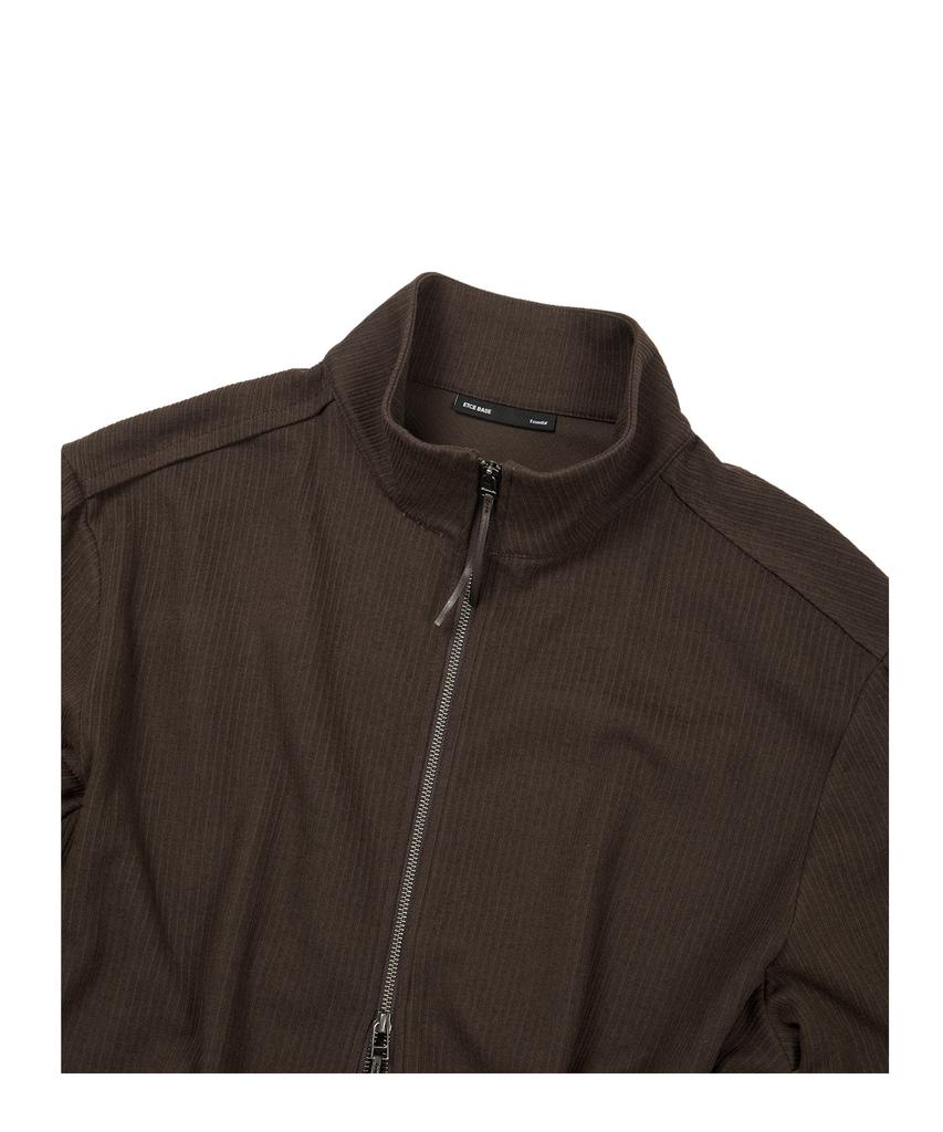 Etce (Base) Full Knit Zip Up (Brown)