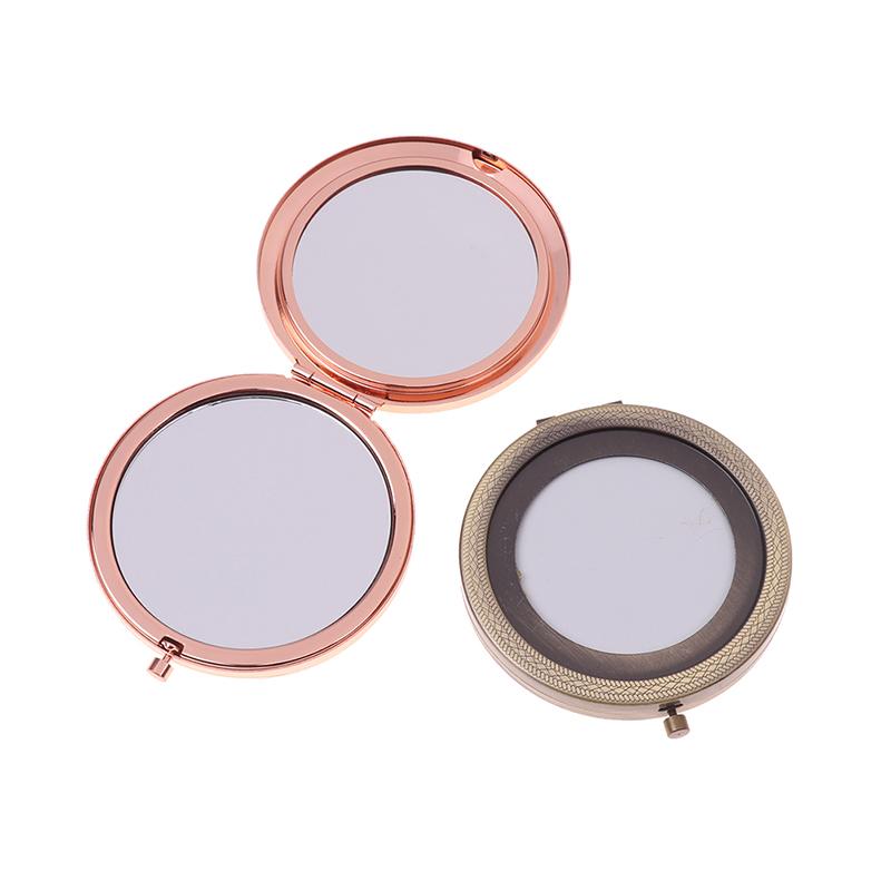 Foldable Vintage Makeup Mirror Mini Square Makeup Vanity Mirror Portable Hand Mirrors Double-Sided Compact Mirror Pocket Cosmetic Mirror