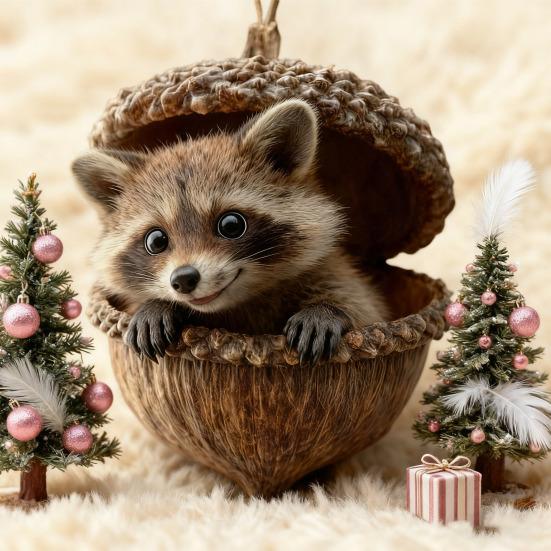 Leśne Zwierzę Ozdoby Żołędziowe 2D Akrylowe Szyszka Zwierzę Zawieszka na Choinkę Przytulna Leśna Ozdoba Świąteczna do Dekoracji Domu