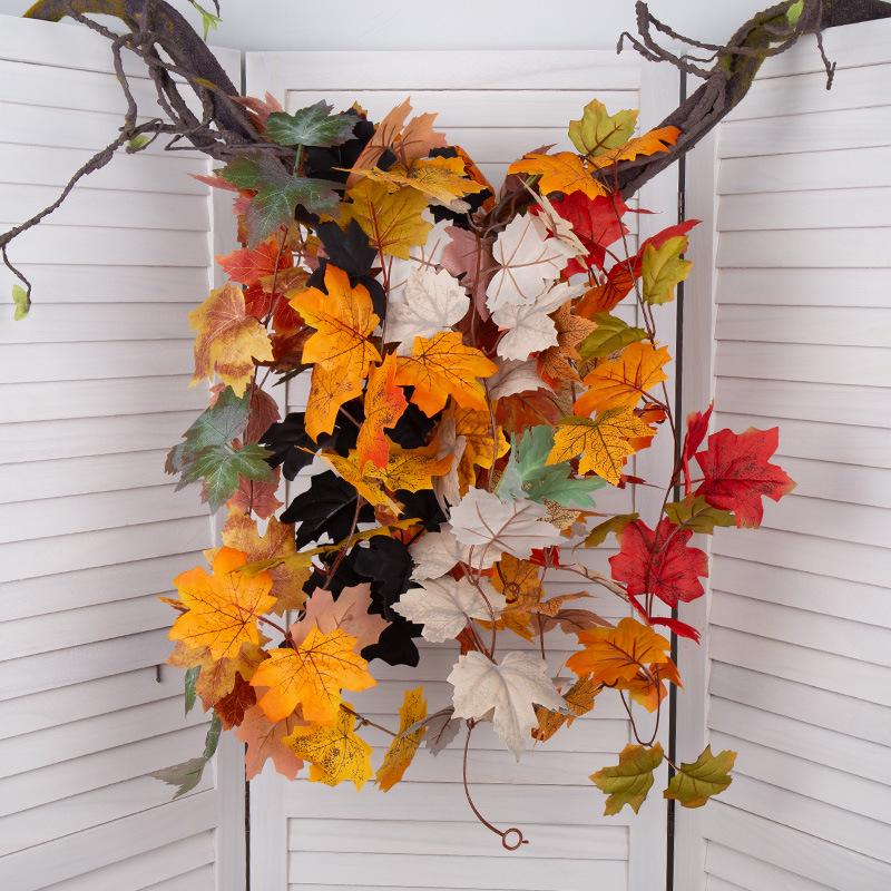 1m Autumn Maple Leaf Rattan Wall Hanging Decoration