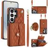 Lanyard Cards Bag Wallet Leather Case for Samsung Galaxy S26 Ultra S25 Plus S24 S23 A16 A15 A35 A55 Bag Crossbody Pocket Cover