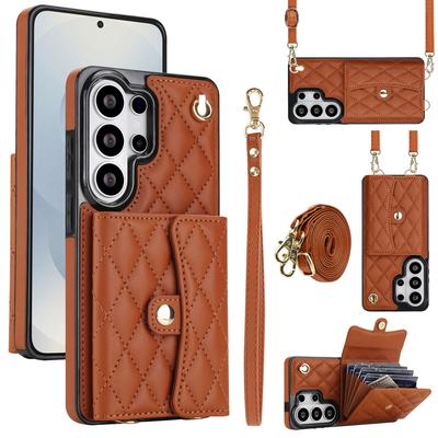 Lanyard Cards Bag Wallet Leather Case for Samsung Galaxy S26 Ultra S25 Plus S24 S23 A16 A15 A35 A55 Bag Crossbody Pocket Cover