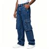 Men's Loose Fit Straight Leg Stretch Jeans with Multi-Pocket for Spring