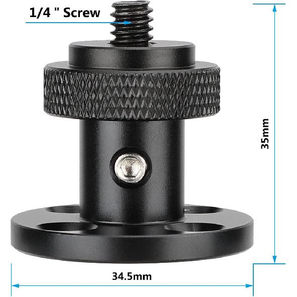 

CAMVATE 1/4 -20 Male Thread Screw Support with Wall/Table Mount Round-Shape - 3084