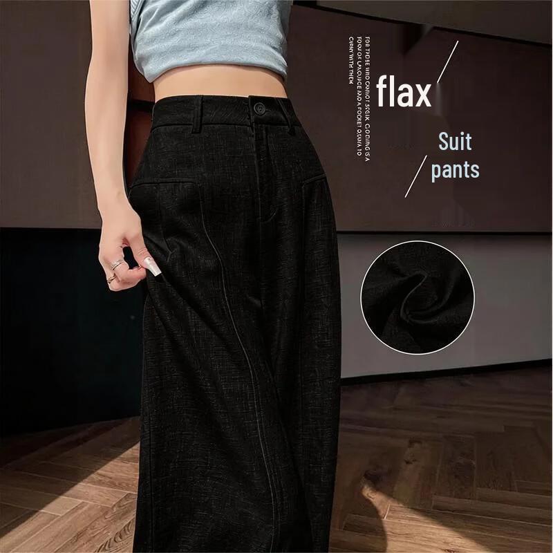 Women s Tencel Linen Wide-Leg Trousers L