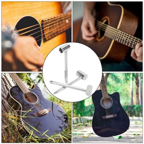 6.35mm Pipe Wrench, Hex Wrench, Rod Wrench for 7mm and 8mm Truss Rods, Wear-Resistant Neck Repair (Silver, 6.35mm + 8mm, 3-Pack)