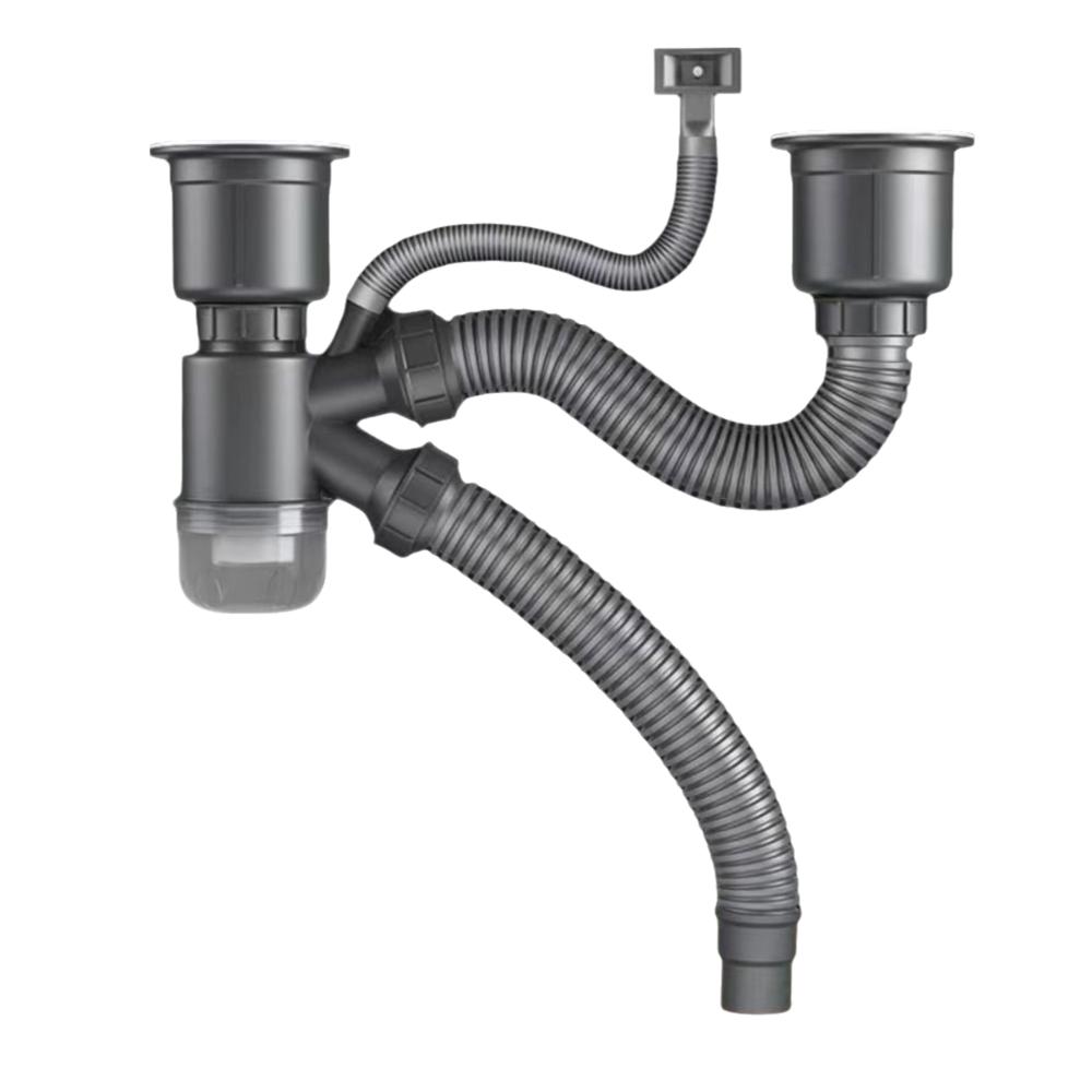 Water Blocking Double Sink Tube Stainless Steel Double Trough Basin  Dishwasher