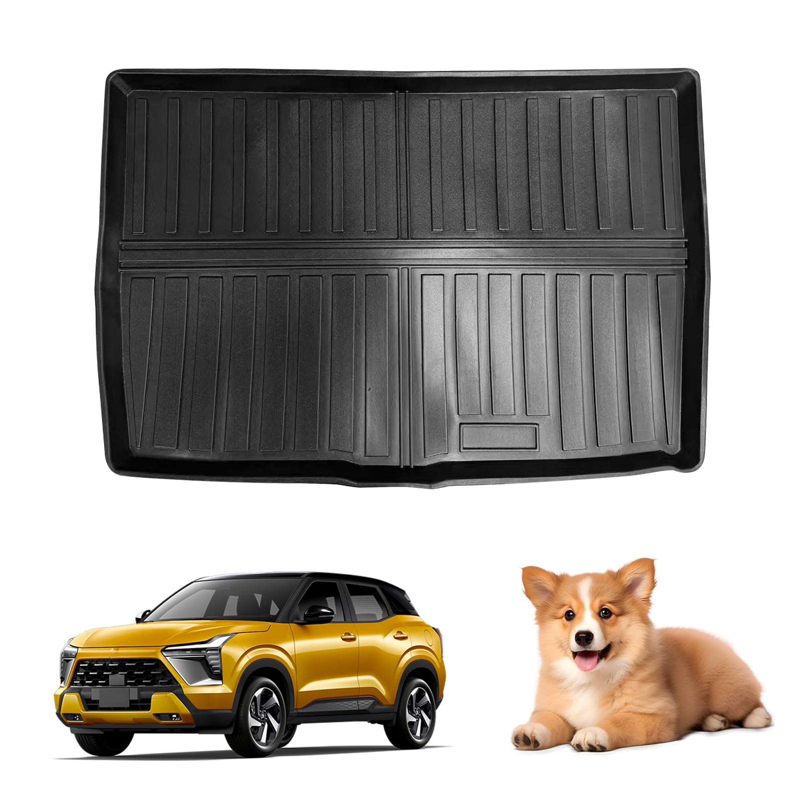 Antsvnn Trunk Mat for Mitsubishi Made of TPE for and Customizable Interior X-Force (2023-Present) - Material, Custom-Designed Waterproof, Non-Slip, чёрный