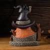 Halloween Witch Hat House Decoration with LED Lights, Pumpkin & Skull Figurines, Haunted Tree, Spooky Tabletop Holiday Ornament