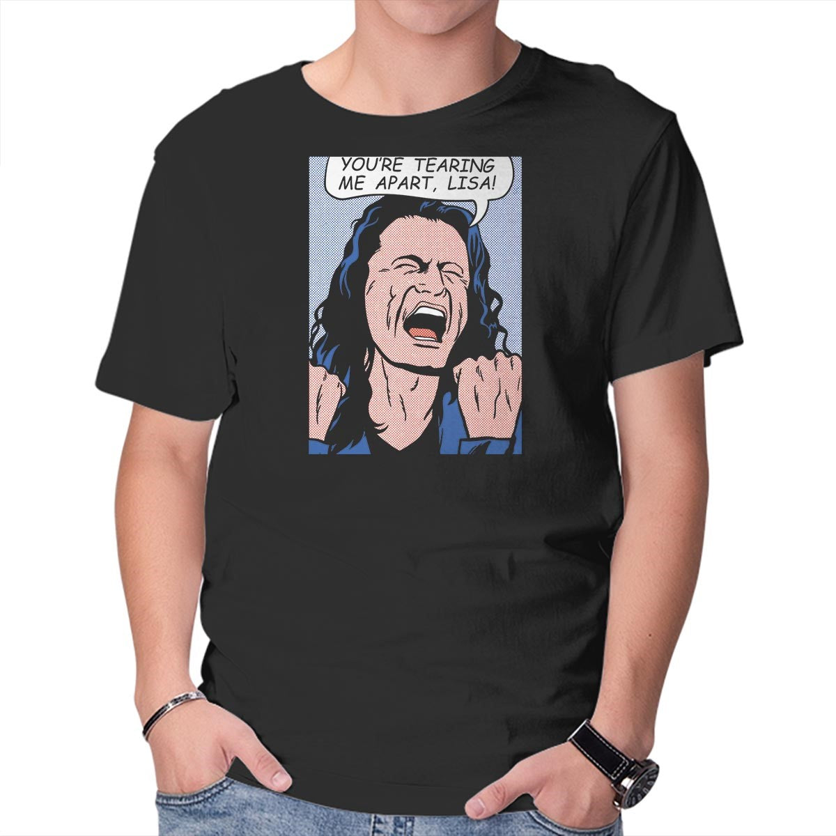 Unisex Crew Neck T-Shirt Tearing Me Apart Graphic Short Sleeve Casual Tee S
