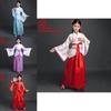 Chinese Style Childrens Hanfu Costume With Taffeta Fabric For Ethnic Dance Performances