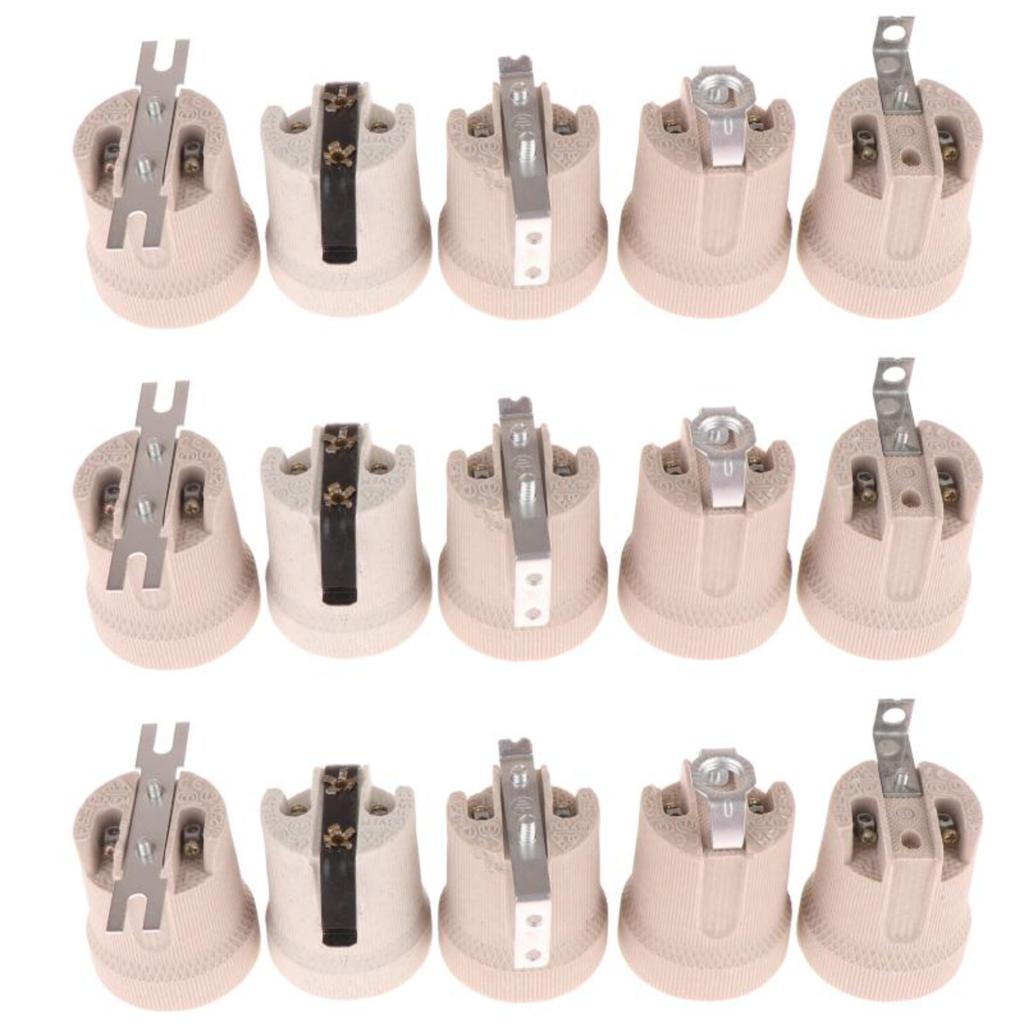 15A High-temperature Resistant Fixing Bracket Large Screw Cap Lamp Base E27 Screw Head Ceramic Lamp Fittings Socket DIY Light