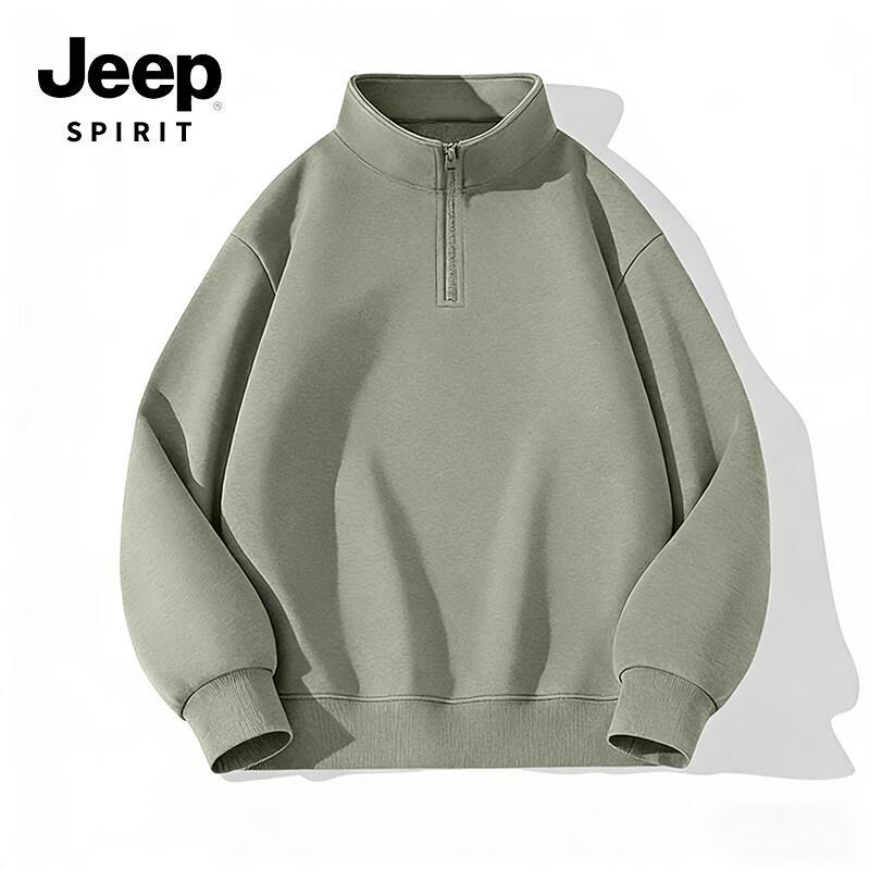 JEEP SPIRIT Men s Half-Zip Stand-Collar Sweatshirt M