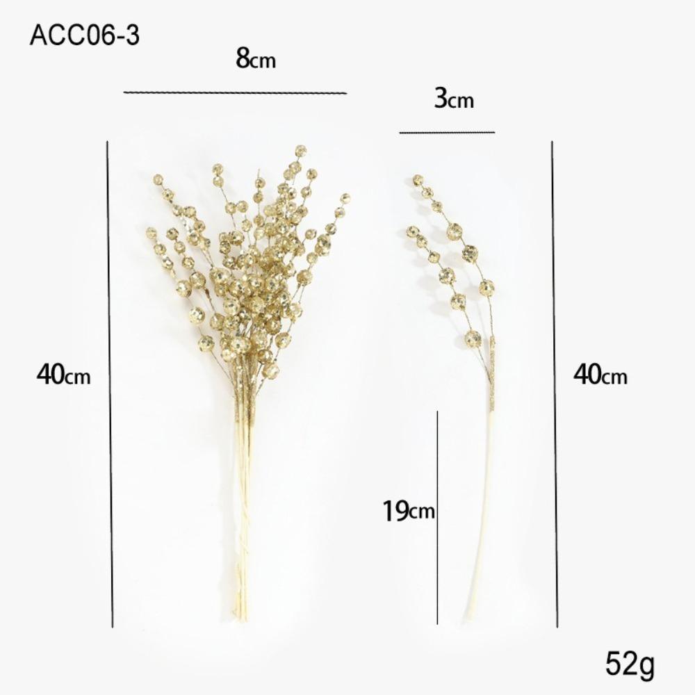 

10 ШТ 40 СМ Рождественские Блестящие Ветки Блестки Пластик Рождественская Ягода Стебель Ручная Работа DIY Имитация золотой