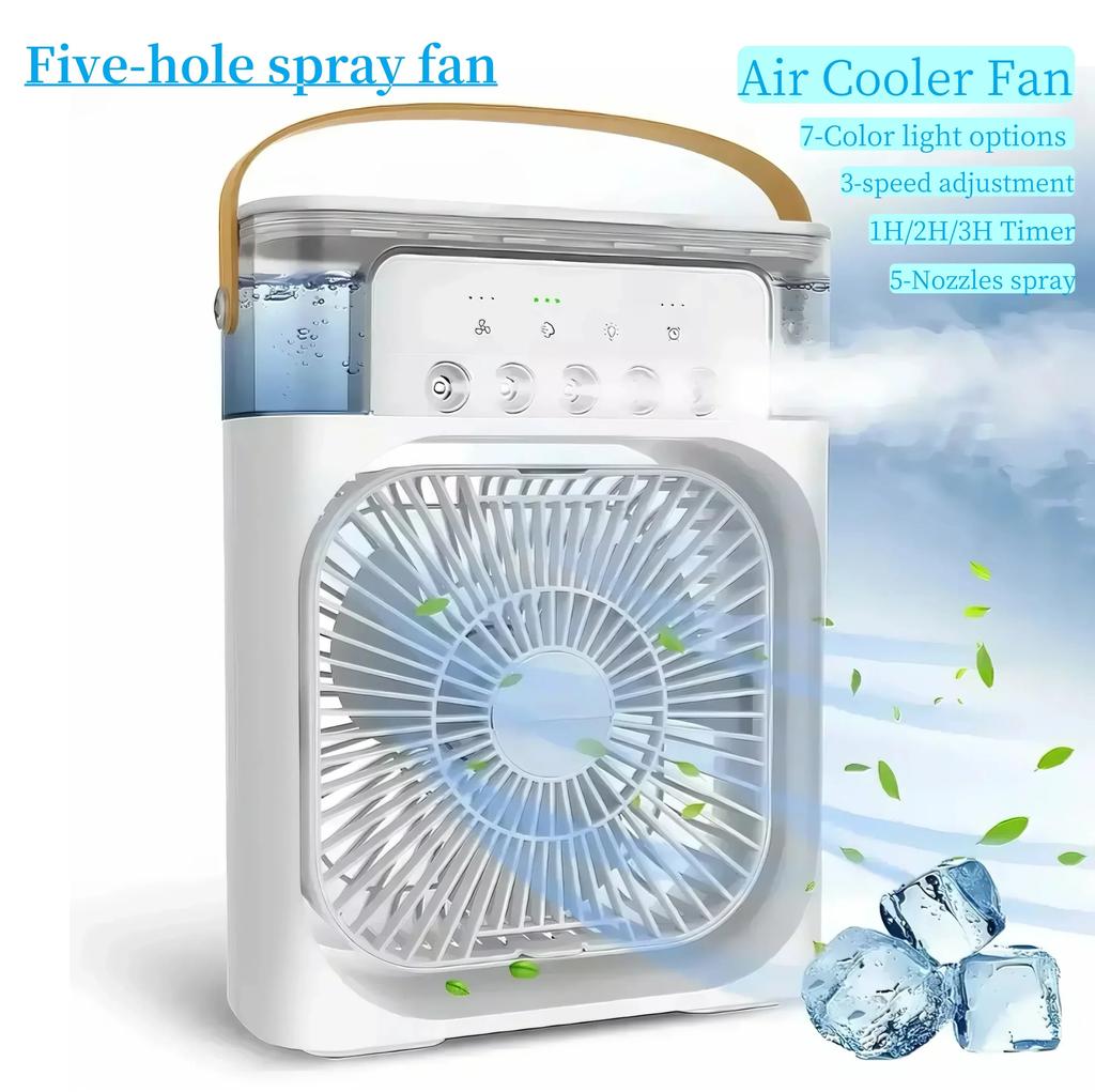 Cooling Fan 3 In 1 Portable Desktop Humidifier Usb Mini Air Conditioners Night Light Water Mist For Home, Office , Outdoor Amagi