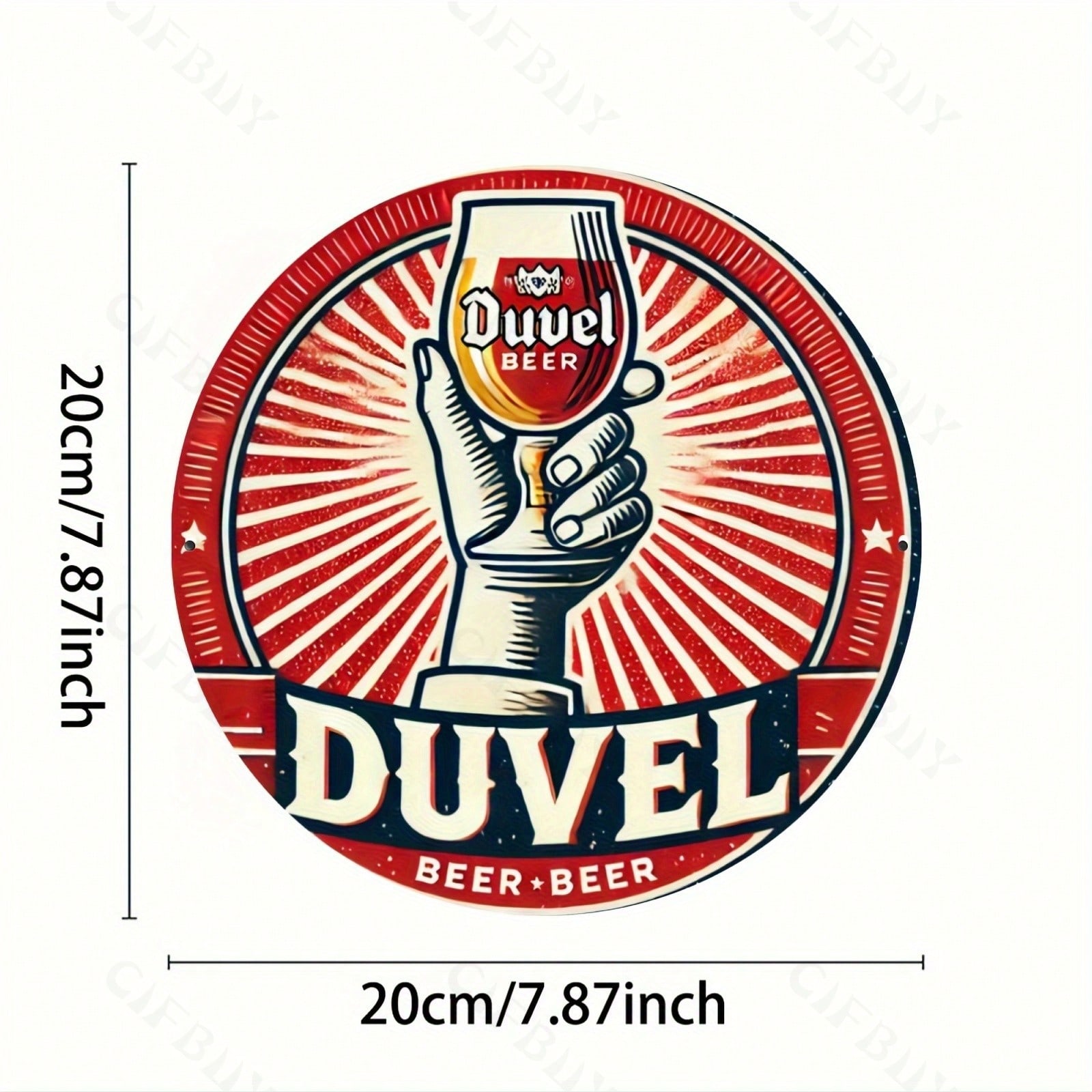 

Metal Wall Art Vintage Duvel Aluminum Round Sign 8x8 Inches Home Decor Kitchen Garden Office Bar Wall Hanging Easy Install 20x20