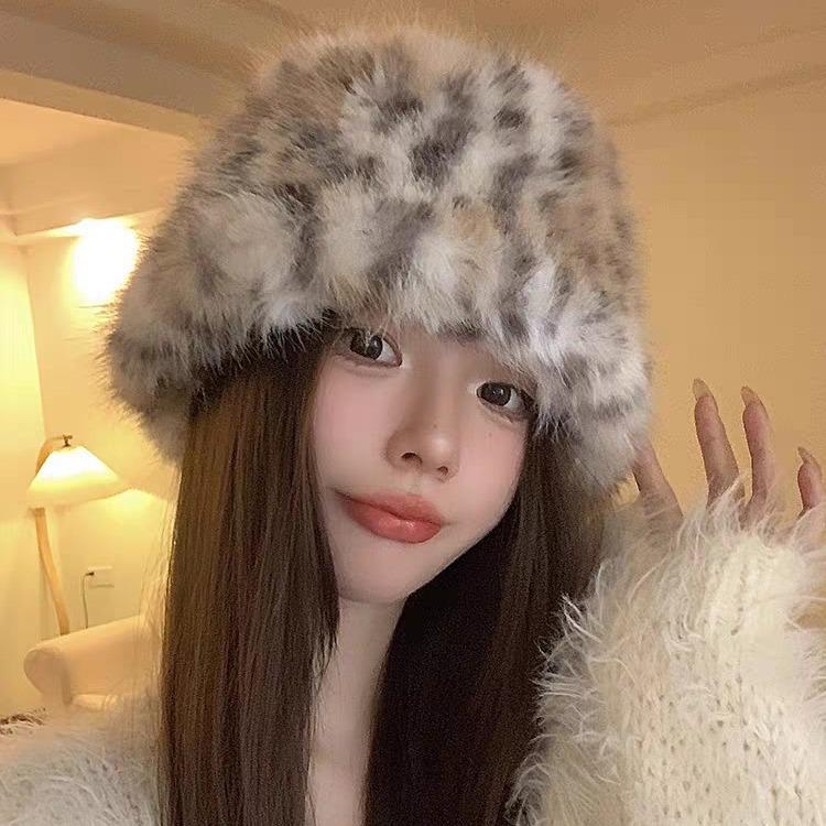 Imitation Fox Fur Grass Autumn and Winter Warm Basin Hat Ear Protection Sweet and Fashionable Korean Version Hat Trendy Women's Outdoor Hat