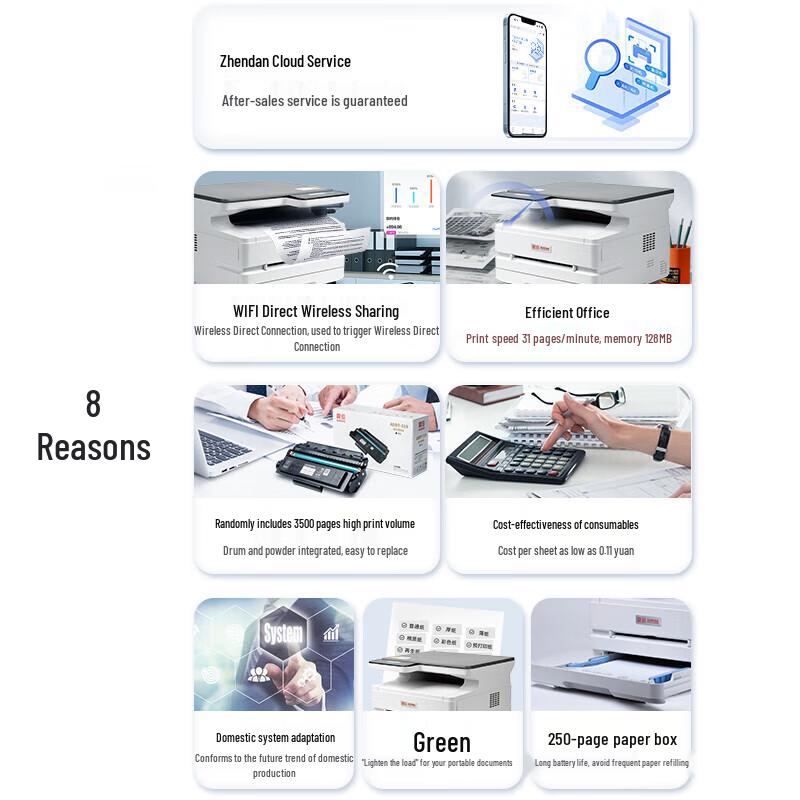 AURORA AD319MDW A4 Multifunction Black and White Laser Printer CN plug (adapter included)