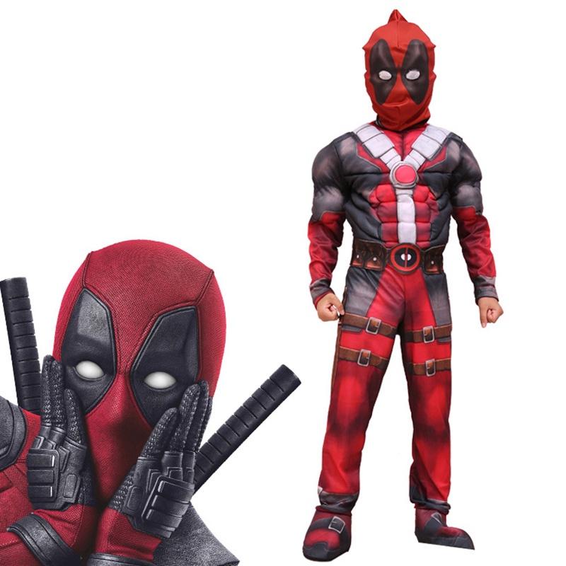 Deadpool Cosplay Costume For Boys Featuring Lifelike Muscle Design And Breathable Fabric