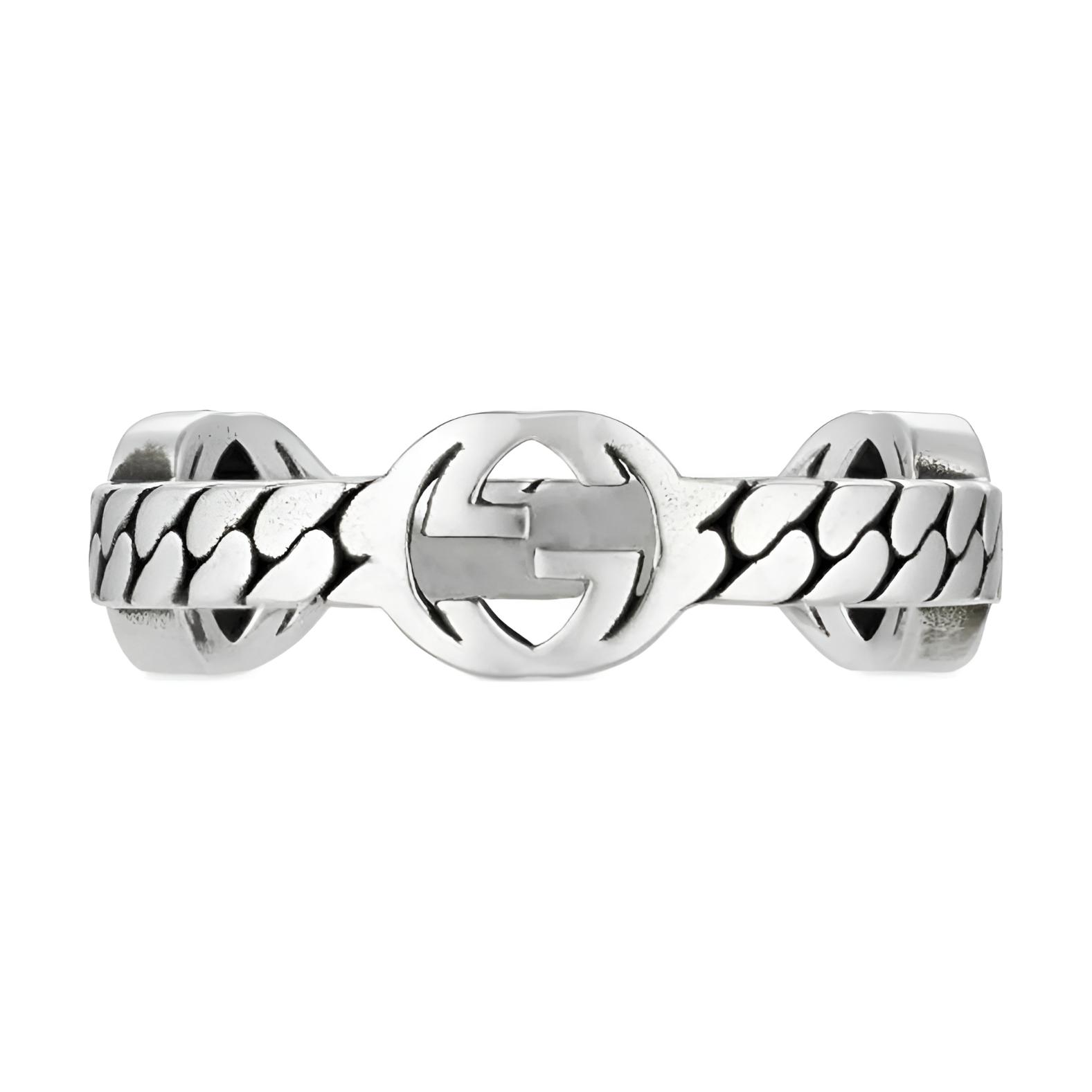 Gucci Interlocking Minimalist Elegant Fashion Double G Pattern Ring Women ring Silver YBC661523001013 19