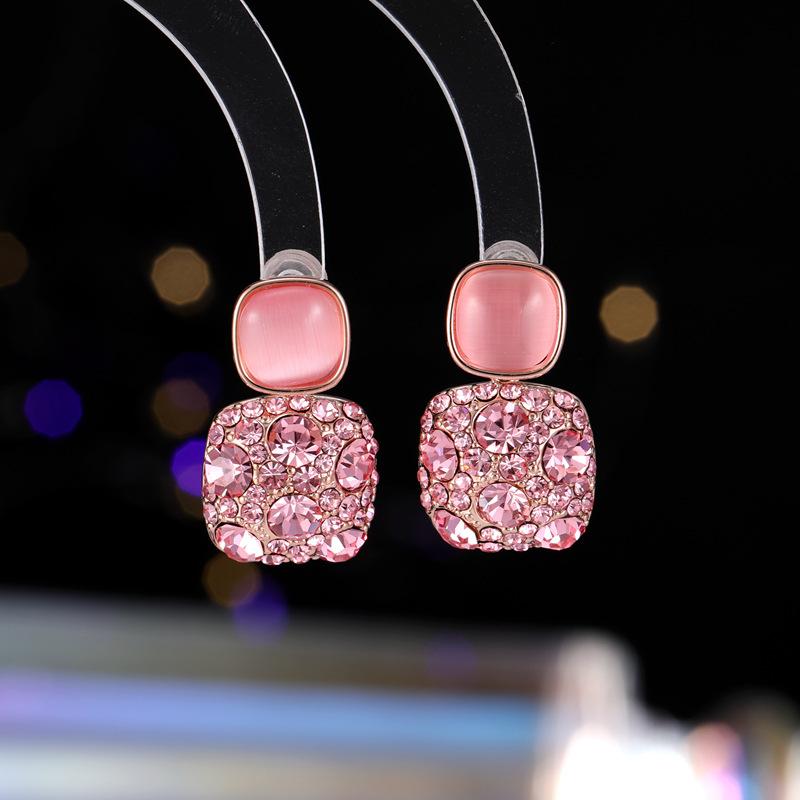 

Модные серьги классические простые иголки из серебра S925 темпераментные с бриллиантовой инкрустацией геометрические квадратные серьги женские