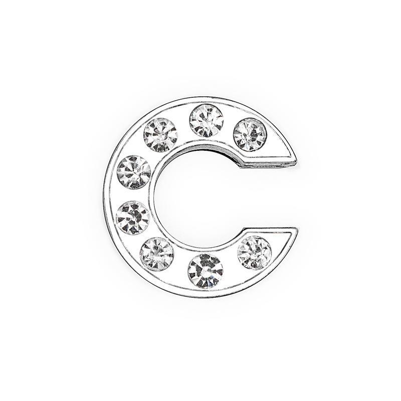 High Quality Bling Rhinestone Slide Letter Charms Stainless Steel with 10mm Hole for Pet Collars for Dogs A-Z 26 Letters